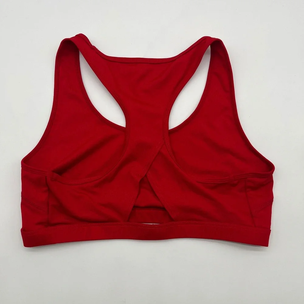 BCG Womens Low Support Racerback Sports Bra Red Keyhole Cutout Size L